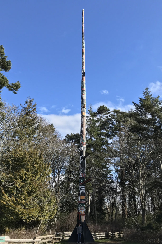 Totem pole to scale with a 5'10" me