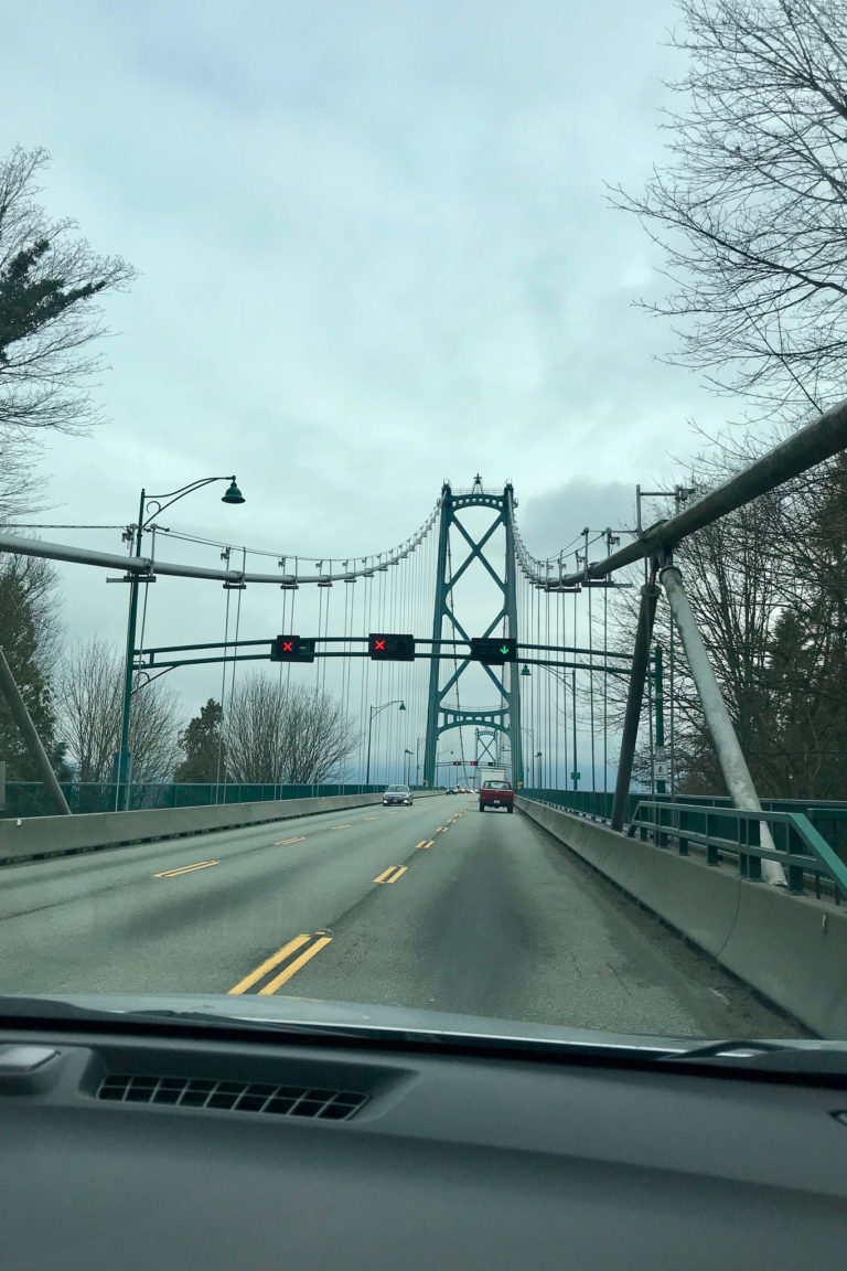 Crossing the bridge out of Vancouver