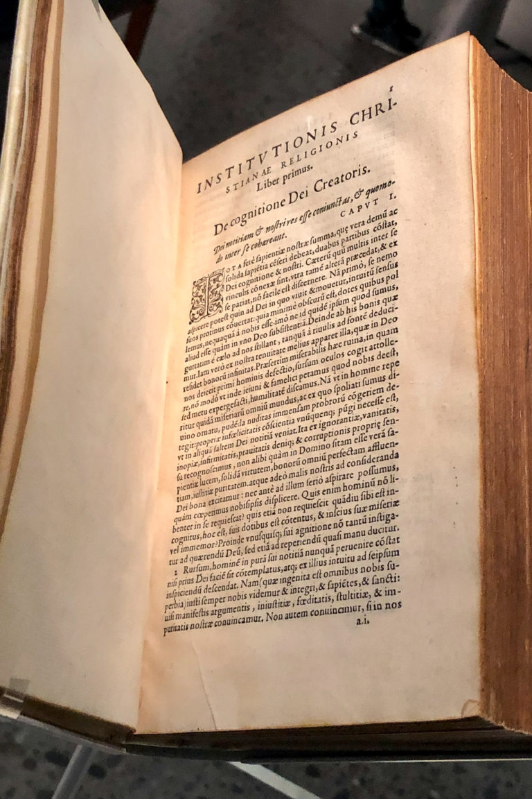 1564 copy of Calvin's Institutes of the Christian Religion